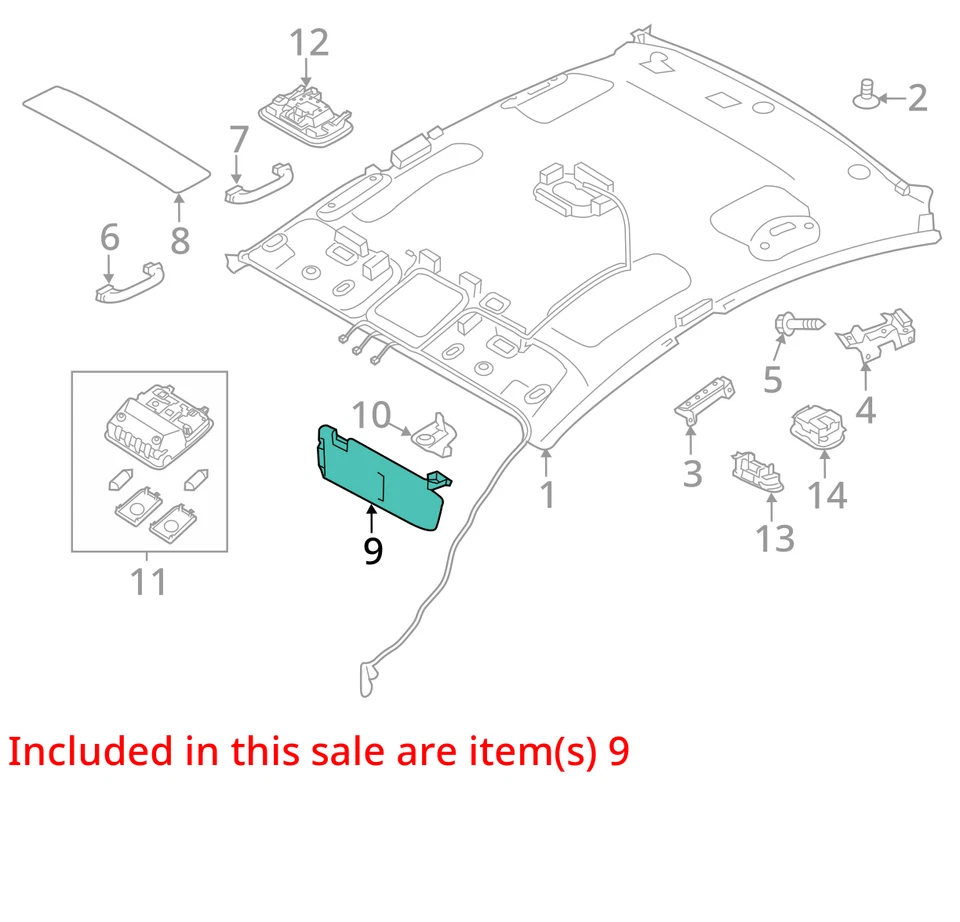 Espejo retrovisor parasol izquierdo gris Kia Forte 2017-2018 parasol K9Y5P Foto 3 de 4