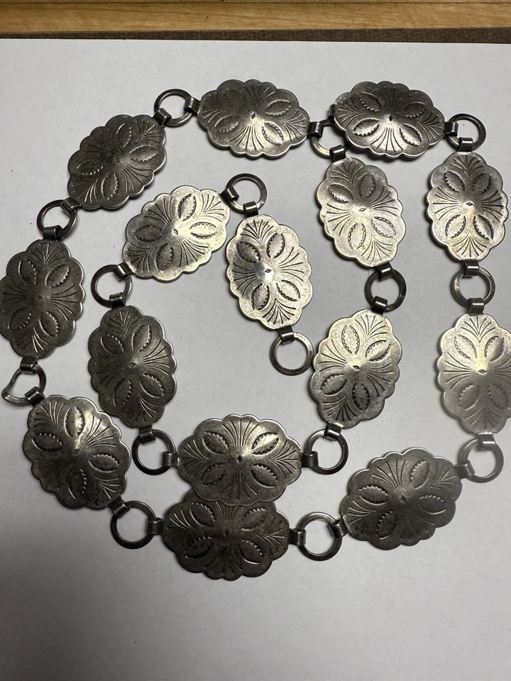 Vintage Conch Southwestern Style Silver Tone Metal Belt - Image 2 of 4