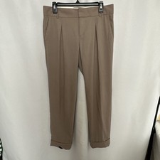 Banana Republic Stretch Womens Pleated Pants Cuffed Brown Sz- 8 5115