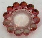 Vintage Boopie Bubble Glass Ashtray Trinket Dish Nova Pattern Pink Cranberry