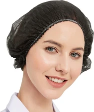 Protectx 100-Pack Black Disposable Hair Nets, Elastic Head Cover, Bouffant Caps,