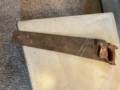 Vintage Warranted Superior Hand Saw 18  Blade Wood Handle
