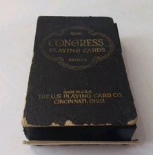 Antique  20s Congress 606 Playing Cards Deck Bridge "A Hot Scent" Complete