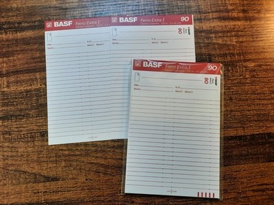 25x Audiokassetten Inlay (J-Cards) BASF Ferro Extra I 90 - Repro/Ersatz