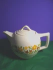 Vintage 70s McCoy Teapot Pottery Gingham Flowers Cottagecore Farmcore# 140 USA