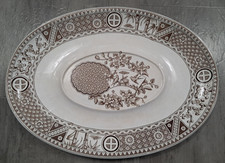 Bates, Gildea & Walker B G & W Satsuma Brown Transferware Oval Platter 14.5"