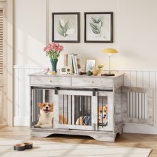 Dog Cage with 2 Storage Draws  Removable Divider for Large/Medium/Small Dogs