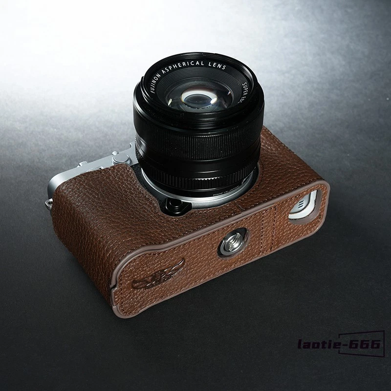Media funda de cuero genuino para cámara Fujifilm XE5 X-E5 TP inserto hecho a mano Foto 3 de 4