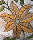 Primrose Vintage Beaded Floral Throw Pillow White Turquoise Green Yellow Pink — photo 5