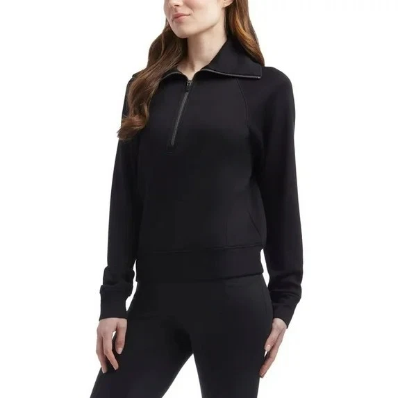 Top Pullover Mujer Danskin Luxe Media Cremallera Pequeño Negro Sal, TOTALMENTE NUEVO, ¡NUEVO CON ETIQUETAS!! Foto 2 de 4