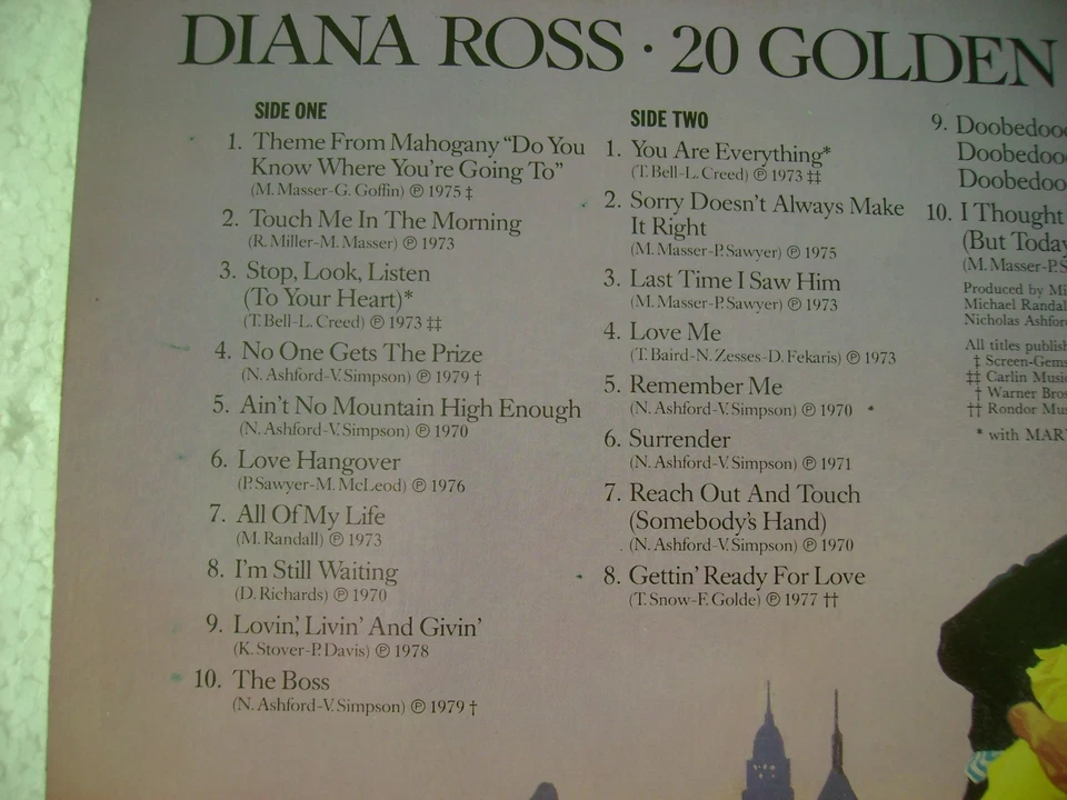 12" LP Diana Ross - 20 Golden Greats - Motown / EMI 1C 058 - 63 293 / 1979 (D) - Bild 3 von 4
