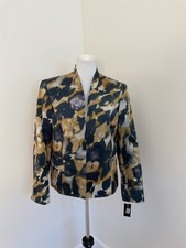 NWT Jones New York Collection Abstract Watercolor Silk Blazer