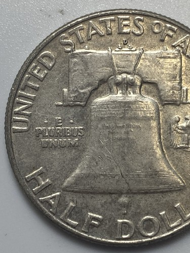 1963 D 50 Cents Silver Franklin Half Dollar. 90% Silver. KM#199. (#9) - Photo 6/10