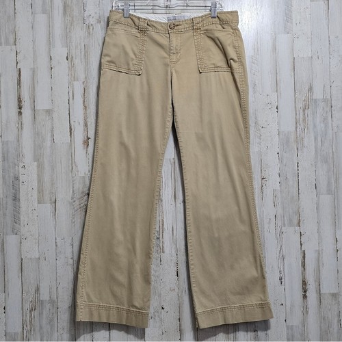 Old Navy Tan Khaki Low Rise Y2K Wide Leg Pants Size 10 Regular