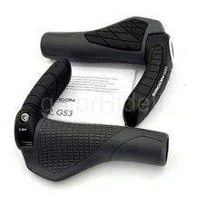Ergon GS3 Large E-MTB Lock-On Grips Pair 3-Finger Bar End Anti-Slip Gray/Black