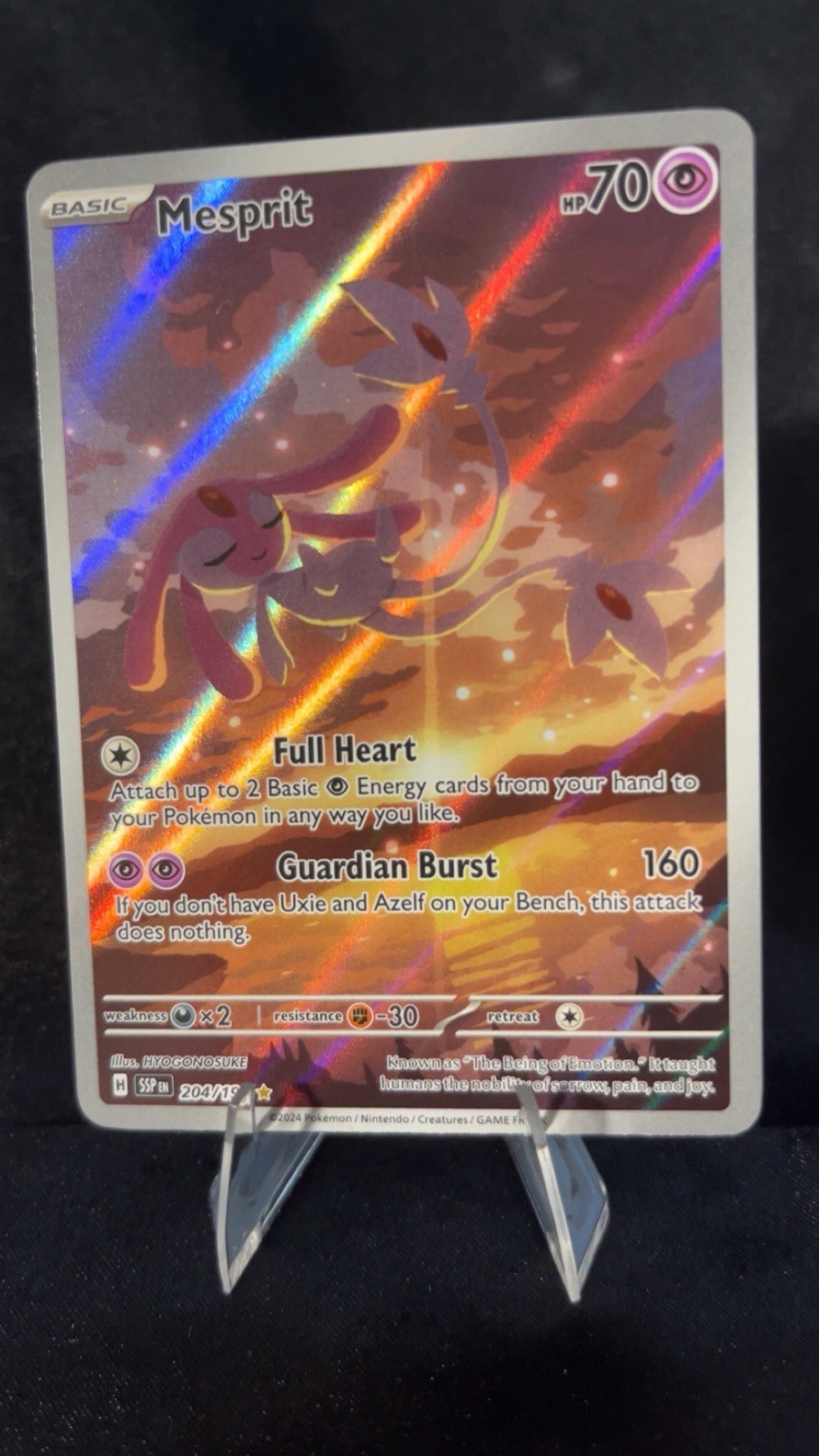 Mesprit 204/191 Sv08: Surging Sparks Holo Illustration Rare Cutesy Pokemon