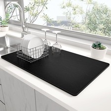 Dish Drying Mat for Kitchen Counter, XL 15 x 24" Super Absorbent Drainer Pad ...