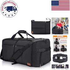 Durable 80L Waterproof Foldable Duffle with Shoe Compartment for Men  Women