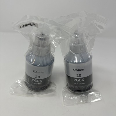 Canon OEM GI-20 PGBK Ink Bottle for Pixma G6020 and G5020 MegaTank Printers -BLK