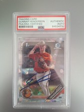 GUNNAR HENDERSON Autograph 2019 Bowman Draft 1st Bowman Sapphire RC AUTO