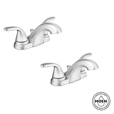Moen Adler 4 in Centerset 2 Handle Bathroom Faucet in Chrome 2 Pack 84603 4C 2Pk