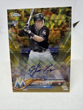 Garrett Cooper 2018 Topps Chrome Auto Rookie Gold Wave #d 35/50 Miami Marlins