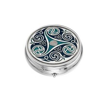 Large Pill Box Silver Plated Celtic Triskele Design Brand New  Boxed