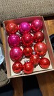 Vintage Shiny Brite 12 RED Glass Christmas Tree Ornaments In Box + 6 sleeves + — photo 2