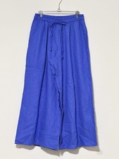 NWOT Vince Camuto Linen Blend Wide Leg Pants Blue Sz Small Width Of Bottom 16”