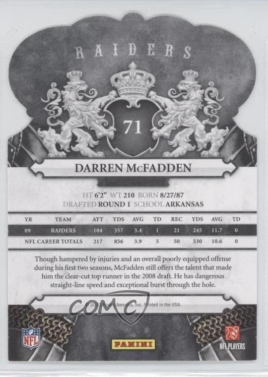 2010 Panini Crown Royale Darren McFadden #71 - Image 2 of 2