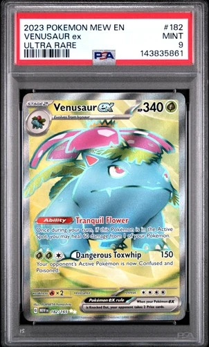PSA 9 Venusaur Ex #182 2023 Pokemon Mew En-151 MINT
