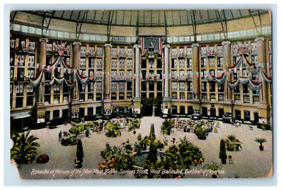 c1910 Rotunda or Atrium of New West Baden Springs Hotel West Baden IN Postcard