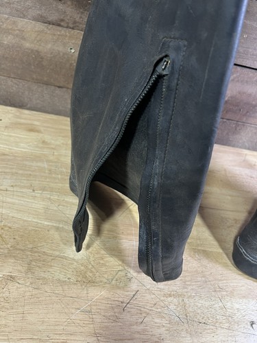 Vintage 1950’s Langlitz Leather Black Leather Motorcycle Pants Chaps Sz 34 X 30 - Bild 6 von 19