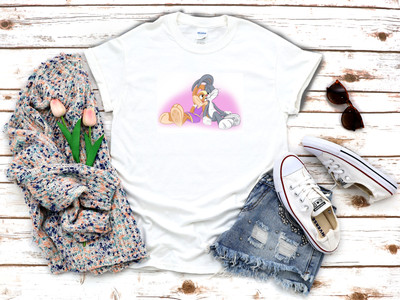 T-Shirt Dream Love Lola Bunny & Bugs Hase 3/4 kurzarmig Damen K683
