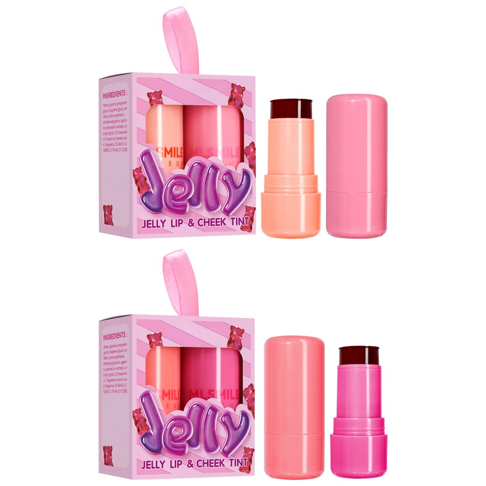 2pcs Blush Stick Jelly Lip Stick Makeup Stick Blush Face Stick