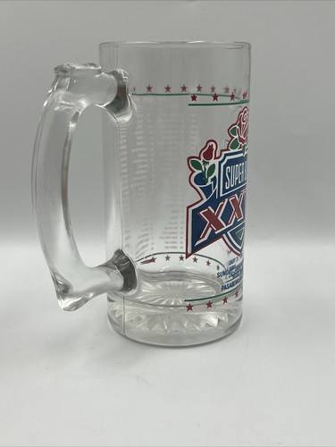 VTG 1993 XXVII Super Bowl Glass Beer Mug 5" Rose Bowl Bills VS Cowboys Authentic - Picture 2 of 15