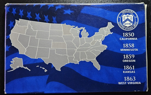 2005 US MINT 50 STATE QUARTERS BEAUTIFUL PROOF SET 5 QUARTERS PLASTIC CASE + COA - Picture 2 of 9