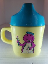 Vintage The Lyons Group 1992 Barney Sipper Cup Mug Purple Dinosaur Toddler GUC