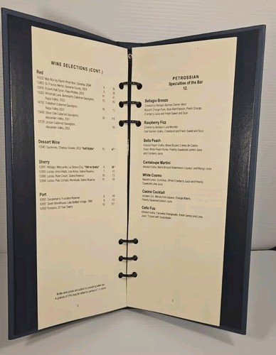 Petrossian Bar Bellagio Casino Las Vegas Menu - Picture 8 of 16