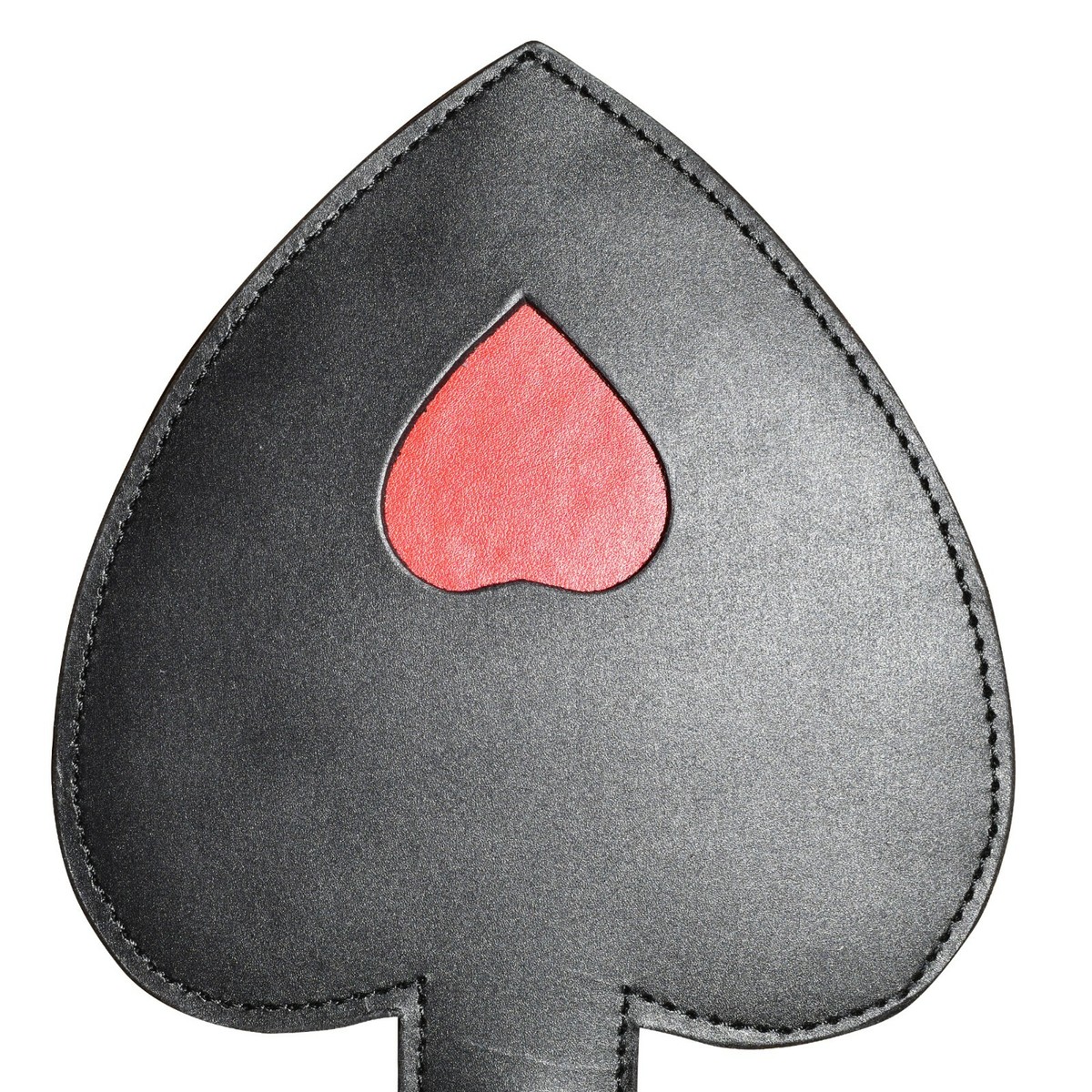 Pagaia In Pelle Fatta A Mano Leather Phobia - 4 Cuori, Schiapper In Vera Pelle Di Mucca, Rossa E Nera