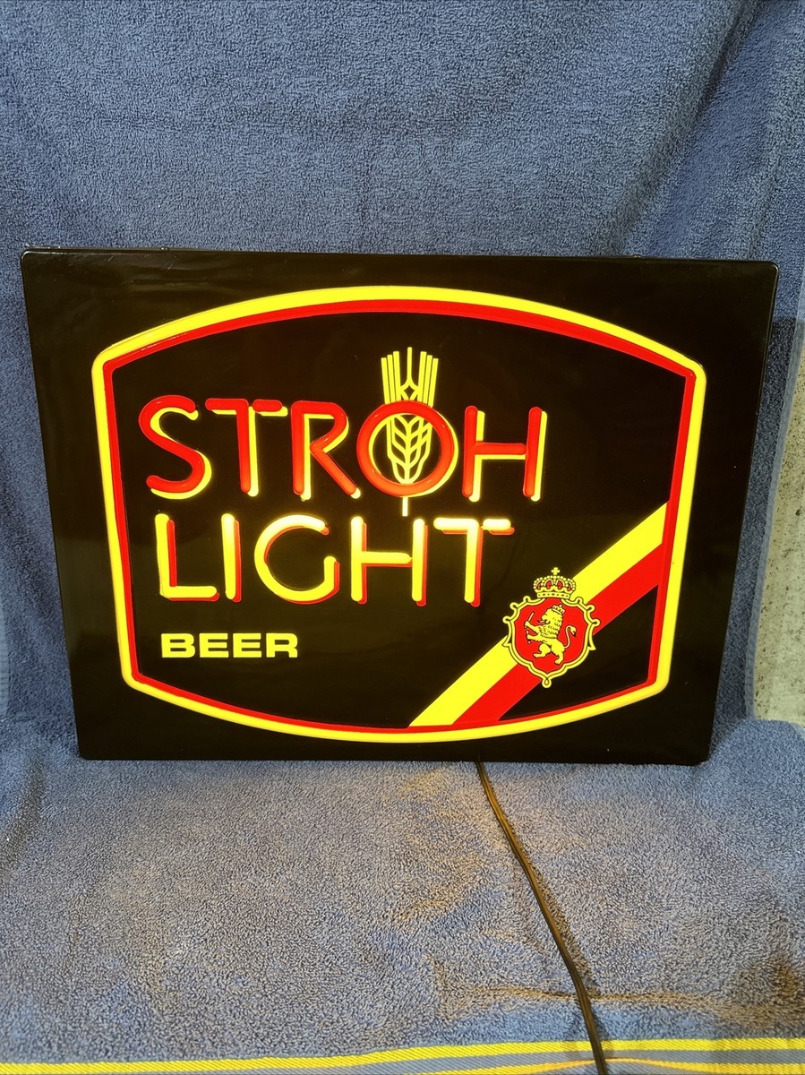STROH LIGHT BEER★ナイトライトサイン看板★ビンテージUSA照明 VINTAGE STROH LIGHT BEER LIGHT UP SIGN | eBay
