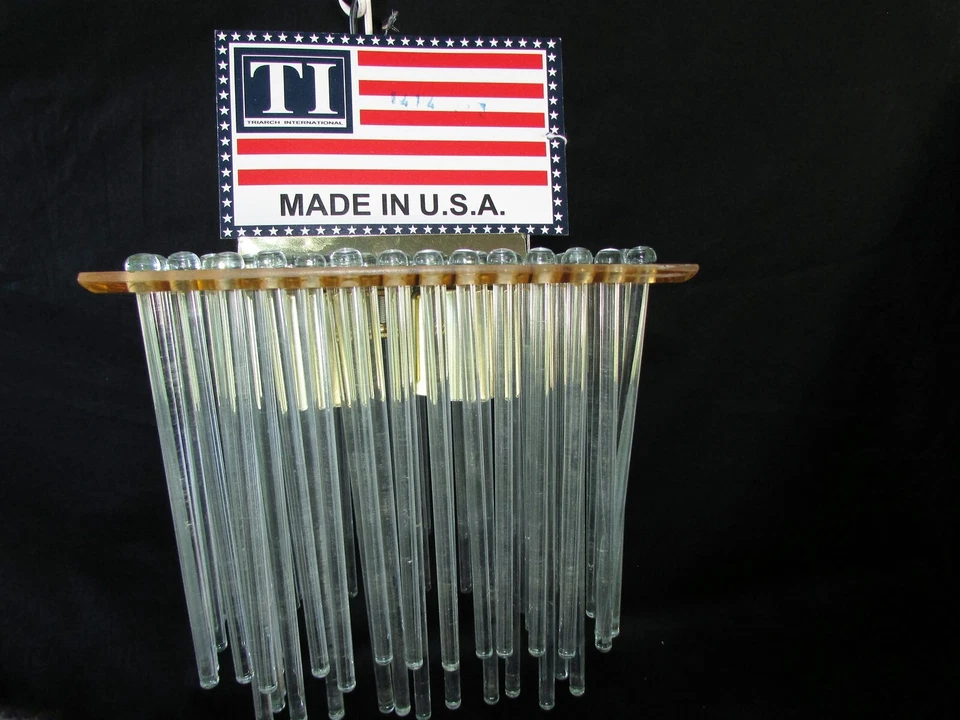 Lámpara de araña moderna Mid-Century Triarch International 1414BR vidrio de latón Foto 3 de 4