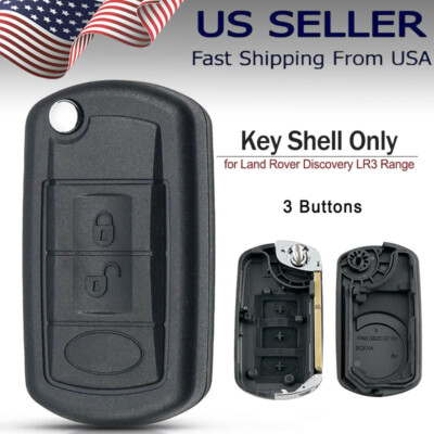 3 Buttons Remote Flip Folding Key Shell Case For Land Rover Discovery LR3 Range