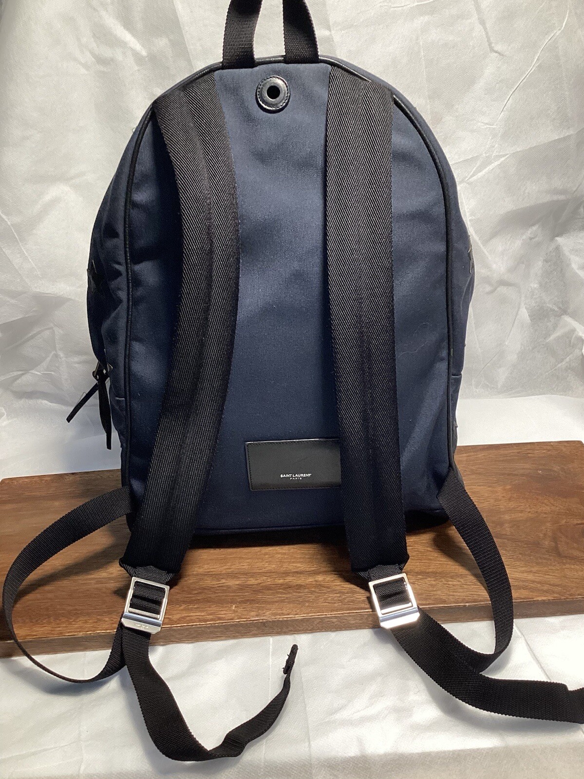 Borsa zaino Saint Laurent tela blu navy