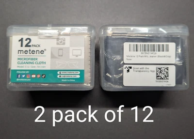 METENE [2 pack] 12 Microfiber Cleaning Cloth (6"x7") for Glasses, Screens, Lens