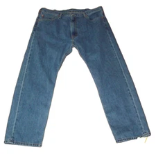 Levis 505 Jeans Men 42x30 Regular Fit Straight Leg Medium Wash Blue Denim Casual