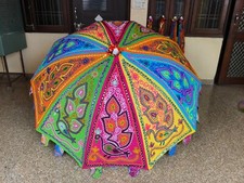 Indian Handmade Cotton Embroidered sun shade Umbrella, Patio Outdoor Parasol