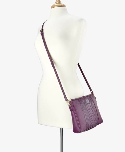 GiGi New York Hailey Leder Umhängetasche Python geprägt Neu mit Etikett weiß Liste 275 $ - Bild 13 von 15