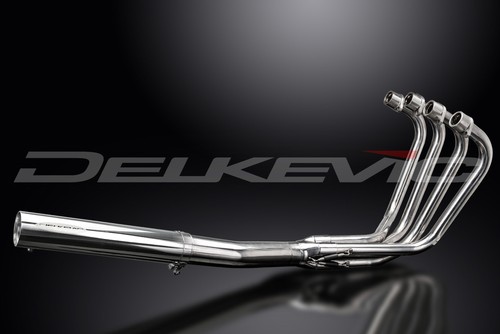 Suzuki GS850L 1982-1984 Complete Delkevic Exhaust 4-1 Stainless Straight Muffler - Picture 4 of 5