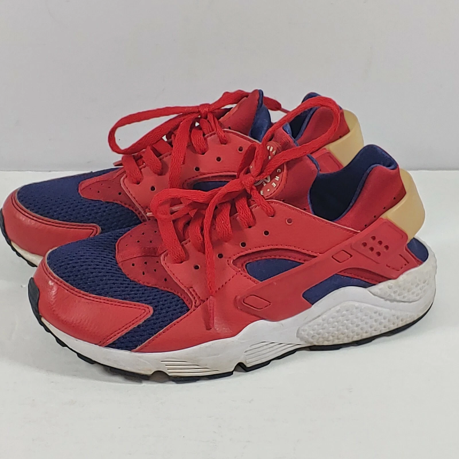 Scarpe Nike Air Huarache University Rosso Blu 318429 611 Uomo Taglia 9